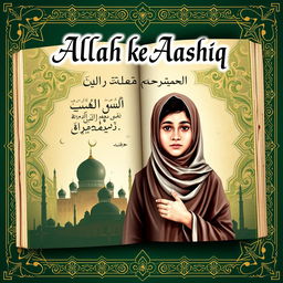 A beautifully designed first page for a novel titled 'Allah ke Aashiq' in bold and italic Urdu font, prominently featured at the top