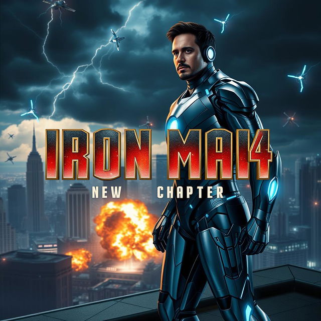 A cinematic teaser for an imaginary 'Iron Man 4: New Chapter'