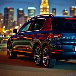 A stylish 2014 Volkswagen Tiguan R-Line parked in a scenic urban setting