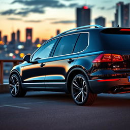 A stylish 2014 Volkswagen Tiguan R-Line parked in a scenic urban setting