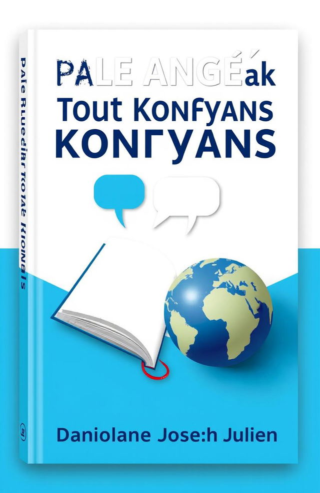 A clean, modern book cover design for the title 'Pale Anglè ak Tout Konfyans' by Daniolande Joseph Julien