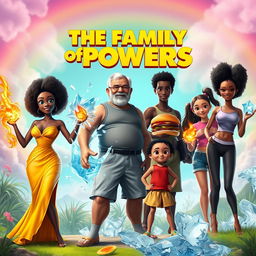 A vibrant fantasy scene depicting a diverse group of characters, each showcasing their unique powers