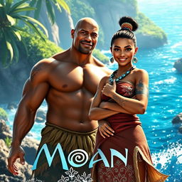 An exciting teaser scene from the live-action adaptation of Moana featuring Dwayne Johnson and Zendaya