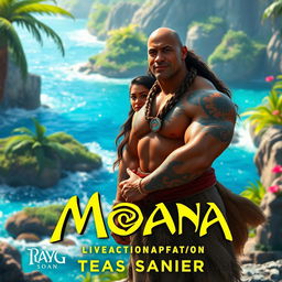 An exciting teaser scene from the live-action adaptation of Moana featuring Dwayne Johnson and Zendaya