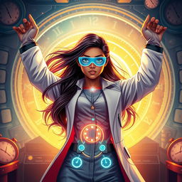 A cinematic sci-fi superhero film poster titled 'Time Princess'