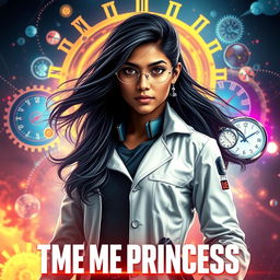A cinematic sci-fi superhero film poster titled 'Time Princess'