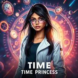 A cinematic sci-fi superhero film poster titled 'Time Princess'