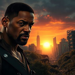 A cinematic scene representing a post-apocalyptic world reminiscent of 'I Am Legend 2'