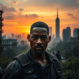 A cinematic scene representing a post-apocalyptic world reminiscent of 'I Am Legend 2'
