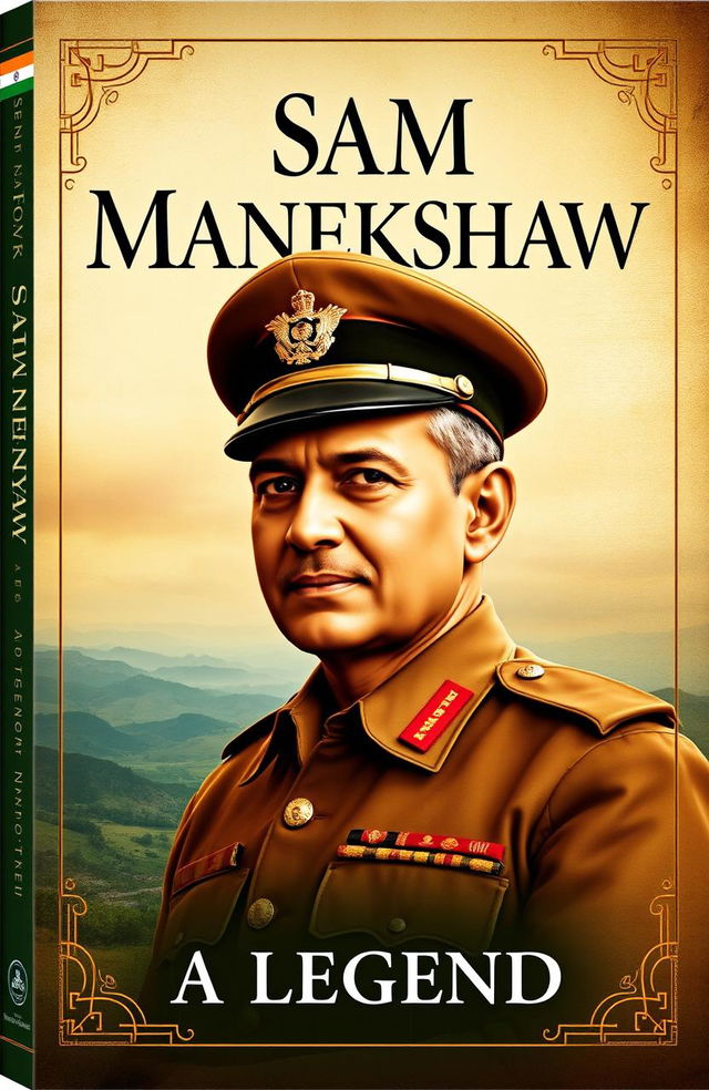 A captivating book cover design for the title 'Sam Manekshaw: A Legend'