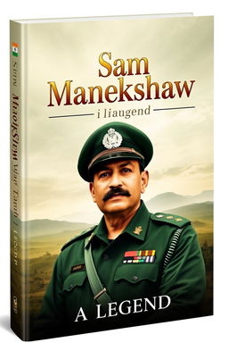 A captivating book cover design for the title 'Sam Manekshaw: A Legend'