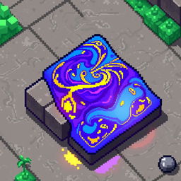 An enchanting magic cloth item designed in pixel art style, reminiscent of Minecraft aesthetics