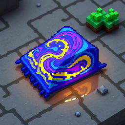 An enchanting magic cloth item designed in pixel art style, reminiscent of Minecraft aesthetics