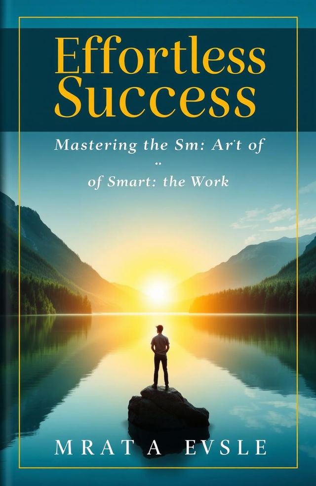 A visually inspiring book cover design titled 'Effortless Success: Mastering the Art of Smart Work'