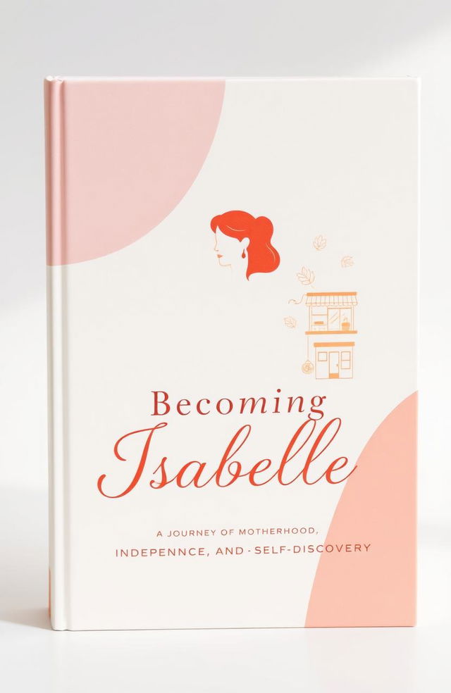 A book cover design featuring the title 'Becoming Isabelle' and the subtitle 'A Journey of Motherhood, Independence, and Self-Discovery'