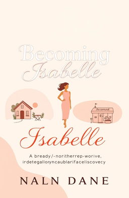 A book cover design featuring the title 'Becoming Isabelle' and the subtitle 'A Journey of Motherhood, Independence, and Self-Discovery'