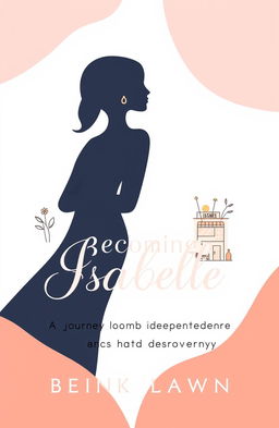 A book cover design featuring the title 'Becoming Isabelle' and the subtitle 'A Journey of Motherhood, Independence, and Self-Discovery'