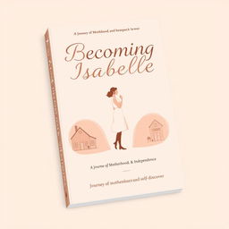 A book cover design for 'Becoming Isabelle' with the subtitle 'A Journey of Motherhood, Independence, and Self-Discovery'