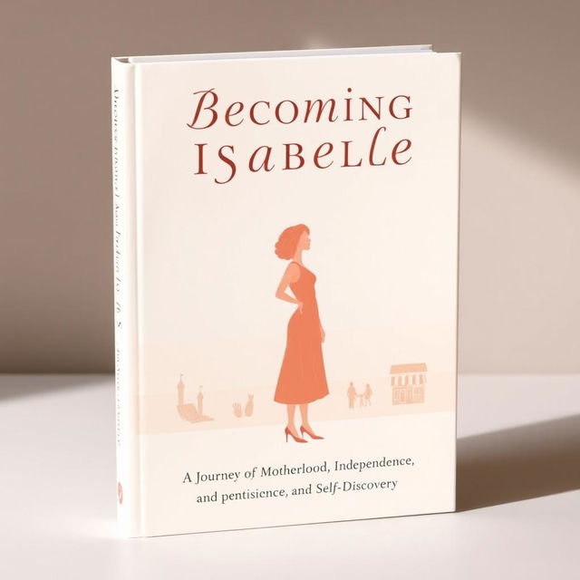 A book cover design for 'Becoming Isabelle' with the subtitle 'A Journey of Motherhood, Independence, and Self-Discovery'