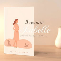 A book cover design for 'Becoming Isabelle' with the subtitle 'A Journey of Motherhood, Independence, and Self-Discovery'