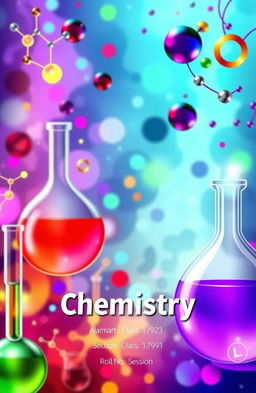 A beautifully designed chemistry cover page featuring a vibrant and colorful background related to chemistry