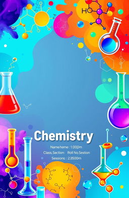 A beautifully designed chemistry cover page featuring a vibrant and colorful background related to chemistry