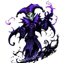 An artistic representation of a shadow jester from the Kingdom Hearts universe, illustrated in an ink style