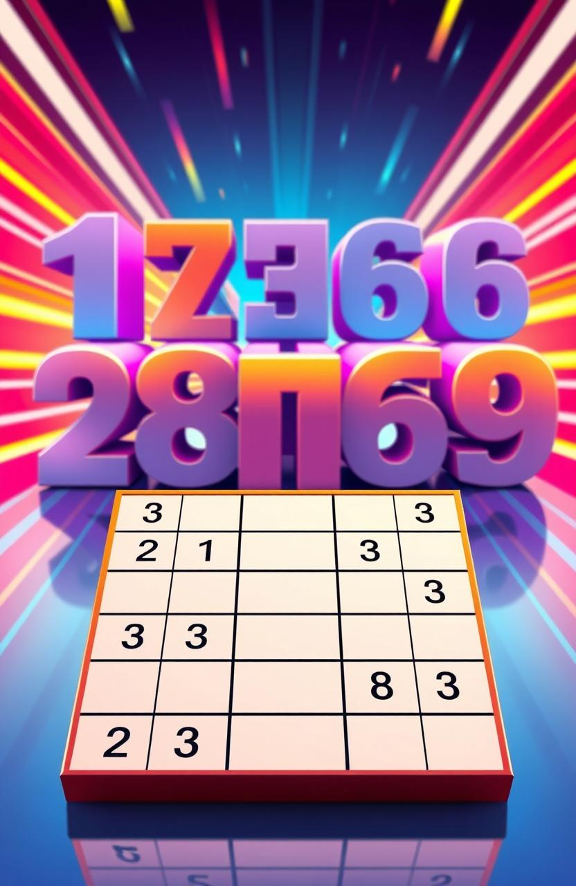 A visually striking illustration of a killer Sudoku puzzle, featuring a partially completed grid on the foreground