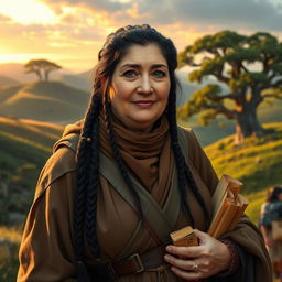 A middle-aged, plump female Dunedain wanderer, full of life and wisdom