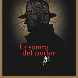 A poster for 'La sombra del poder' set in 1930-1940 Argentina, with a graphic and detective style