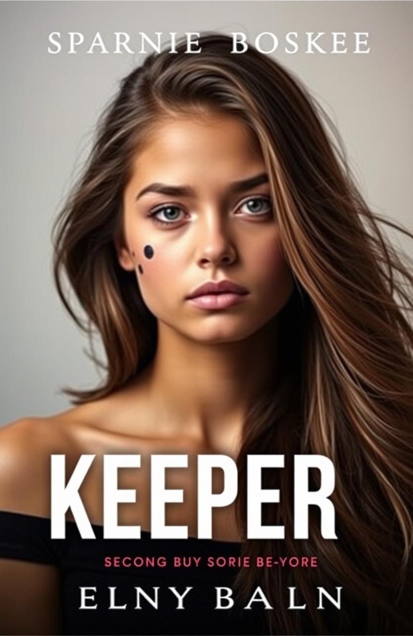 A captivating book cover featuring a young woman with a striking keloid on her jaw, showcasing her beauty and strength