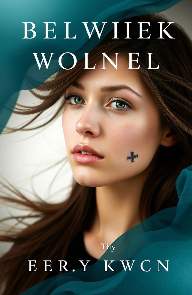 A captivating book cover featuring a young woman with a striking keloid on her jaw, showcasing her beauty and strength