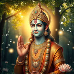 A captivating and divine portrayal of Lord Ram, radiating beauty and tranquility