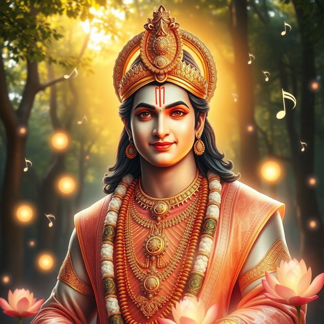 A captivating and divine portrayal of Lord Ram, radiating beauty and tranquility