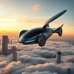 A stunning concept car that combines futuristic design with the ability to fly