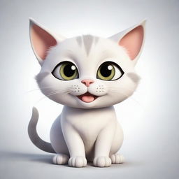 A cute and endearing cartoon cat with expressive eyes and a jovial demeanor.