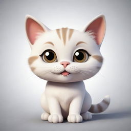 A cute and endearing cartoon cat with expressive eyes and a jovial demeanor.