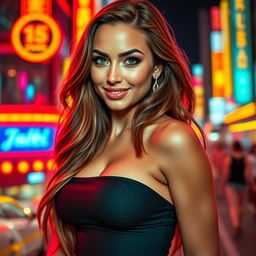 A stunning portrait of a hot, confident woman with a sultry expression