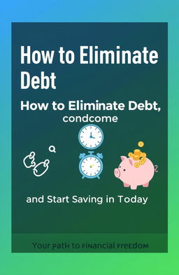 An informative and engaging ebook cover design for the topic 'How to Eliminate Debt, Overcome Procrastination, and Start Saving Today'