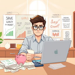 Conceptual illustration of personal finance management