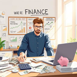 Conceptual illustration of personal finance management