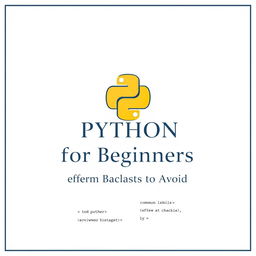 An elegant and professional cover page for a Python programming guide aimed at beginners, specifically highlighting grammar mistakes