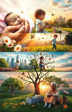 An inspiring and artistic representation of life's journey from birth to legacy