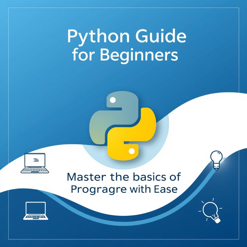 An elegant and professional cover page for a Python guide aimed at beginners