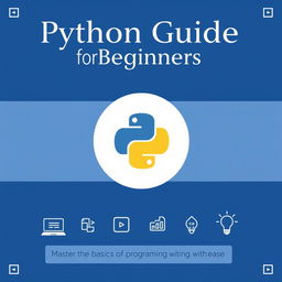 An elegant and professional cover page for a Python guide aimed at beginners