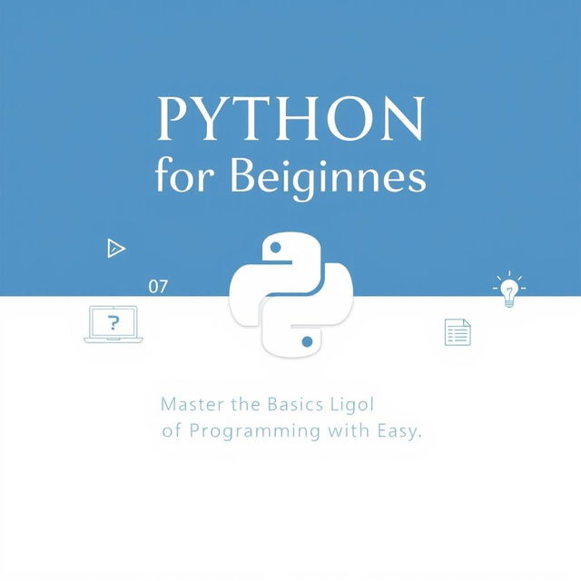 An elegant and professional cover page for a Python guide aimed at beginners