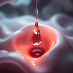 An artistic representation of a mystical scene, focusing on abstract shapes and fluid forms that symbolize sensuality and connection