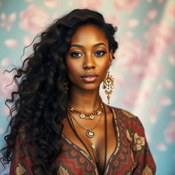 A stunning portrait of the musician SZA, showcasing her unique style