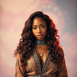 A stunning portrait of the musician SZA, showcasing her unique style
