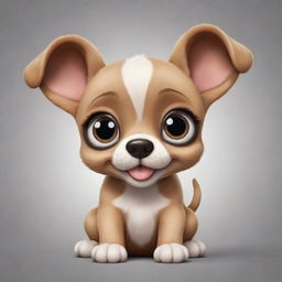 A lovable cartoon puppy with large, expressive eyes and a cheerful demeanor.